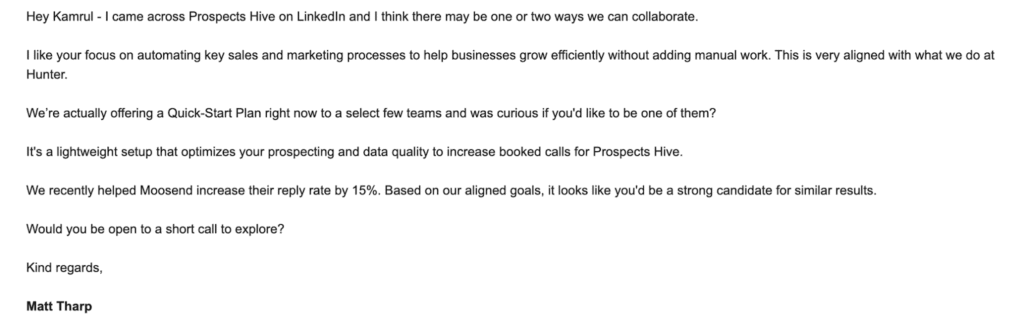 Personalized Opening Line