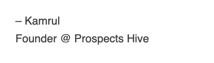 Cold Email Signature Section Example